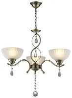 Люстра подвесная 717-503-03 Velante белая на 3 лампы, основание бронзовое в стиле классический Люстра подвесная 717-503-03 Velante белая на 3 лампы, основание бронзовое в стиле классический